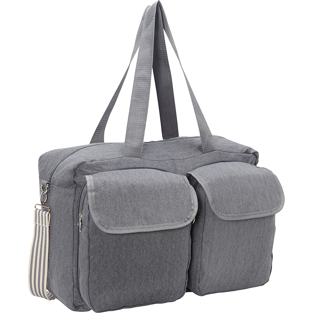 Sacs Collection by Annette Ferber Double Pocket Duffle Canvas Charcoal Sacs Collection by Annette Ferber Travel Duffels