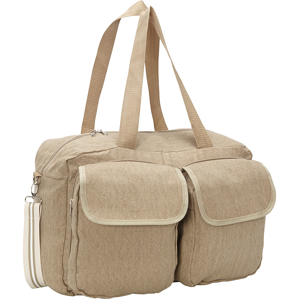 Sacs Collection by Annette Ferber Double Pocket Duffle Canvas Tan Sacs Collection by Annette Ferber Travel Duffels