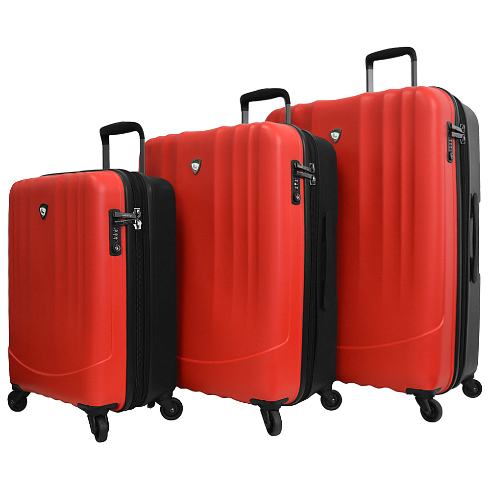 Mia Toro ITALY Polipropilene Hardside Spinner 3PC Set Red Mia Toro ITALY Luggage Sets