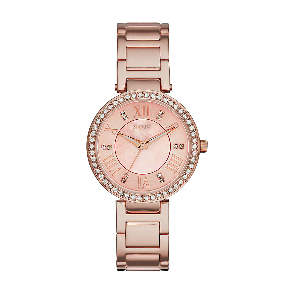 Relic Isabelle Three Hand Stainless Steel Watch Rose Gold Relic Watches