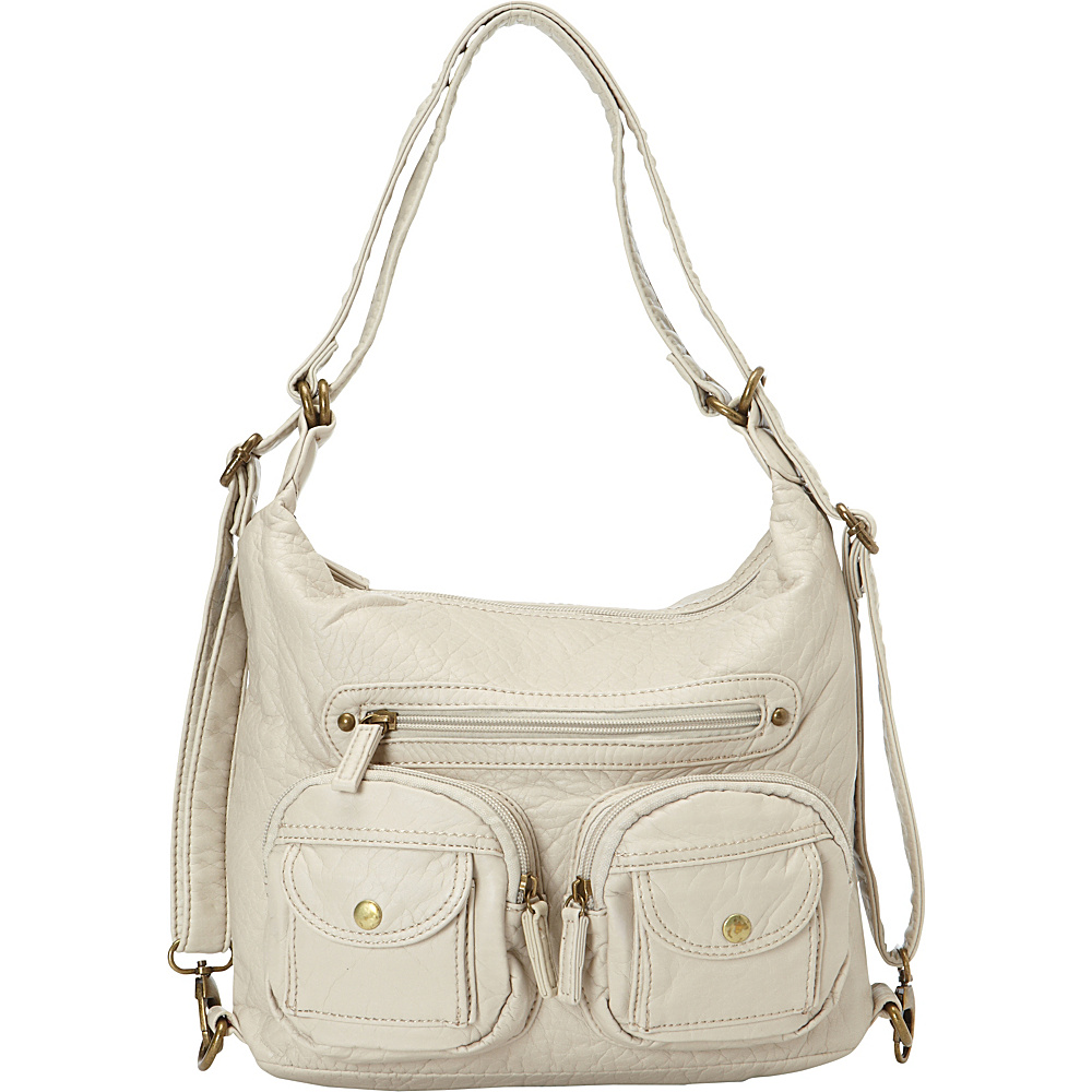 Ampere Creations Mini Convertible Backpack Crossbody Purse Taupe Ampere Creations Manmade Handbags