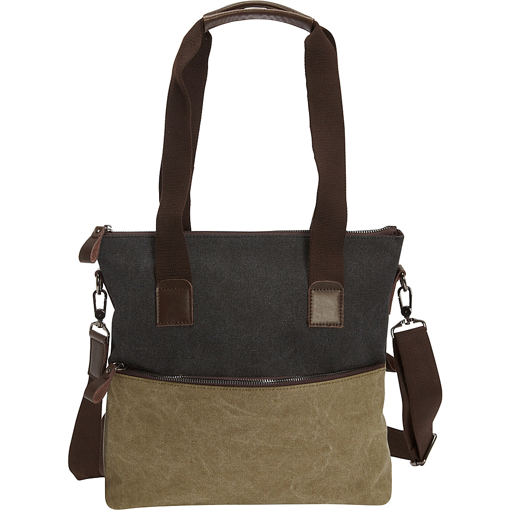 Journey Collection by Annette Ferber The Inverness Shoulder Bag Black Olive Journey Collection by Annette Ferber Fabric Handbags