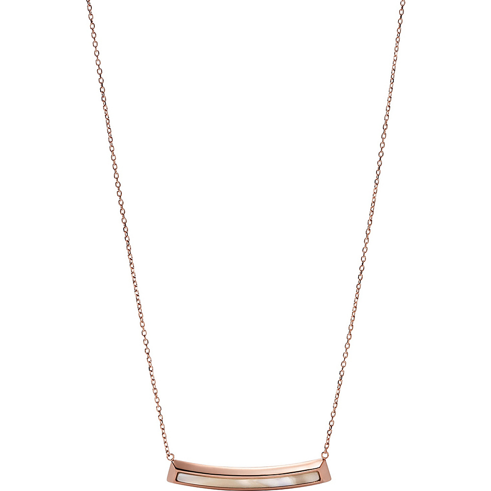 UPC 796483170766 product image for Fossil Shimmer Horn Bevel Plaque Necklace Rose Gold - Fossil Jewelry | upcitemdb.com