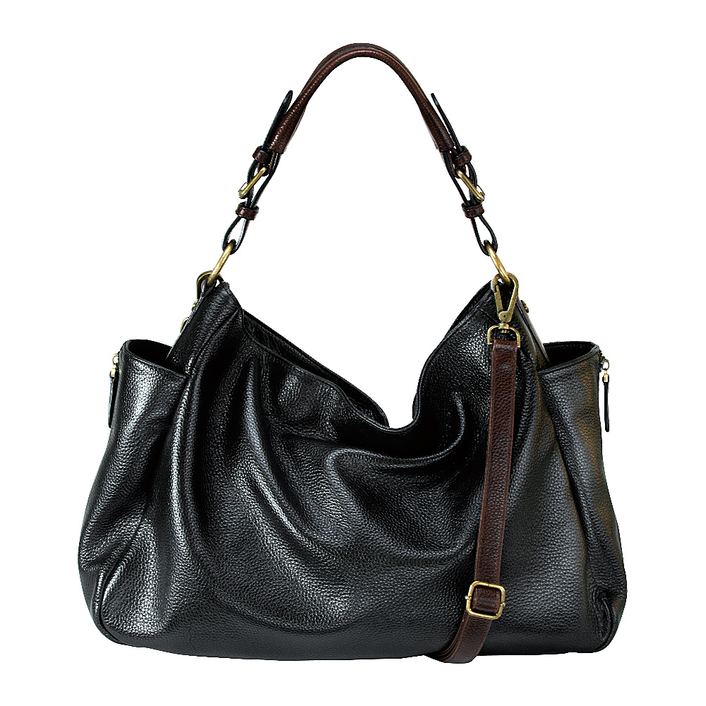 MOFE Rhapsodic Hobo Black/Brown (Brass) - MOFE Leather Handbags