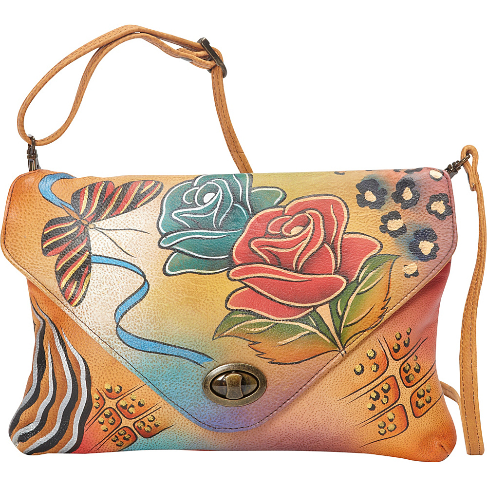 ANNA by Anuschka Envelop Clutch Rose Safari ANNA by Anuschka Leather Handbags