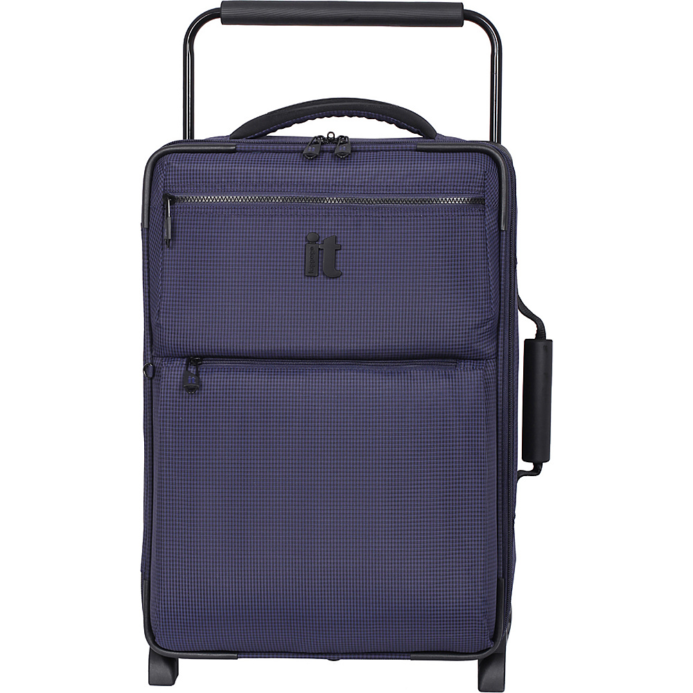 it luggage Worlds Lightest Los Angeles 2 Wheel 21.5 inch Carry On Navy Blue 2 Tone it luggage Small Rolling Luggage
