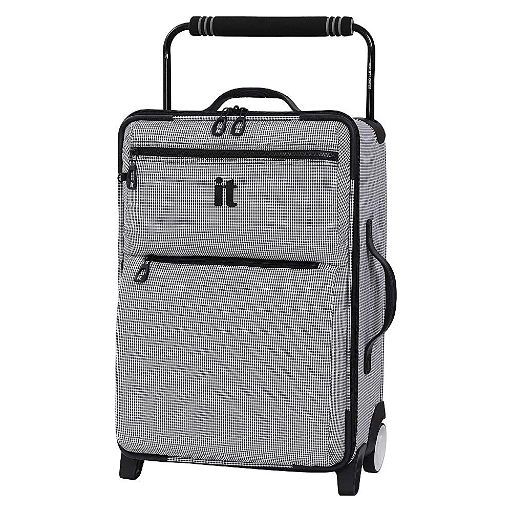 it luggage Worlds Lightest Los Angeles 2 Wheel 21.5 inch Carry On Black White 2 Tone it luggage Small Rolling Luggage