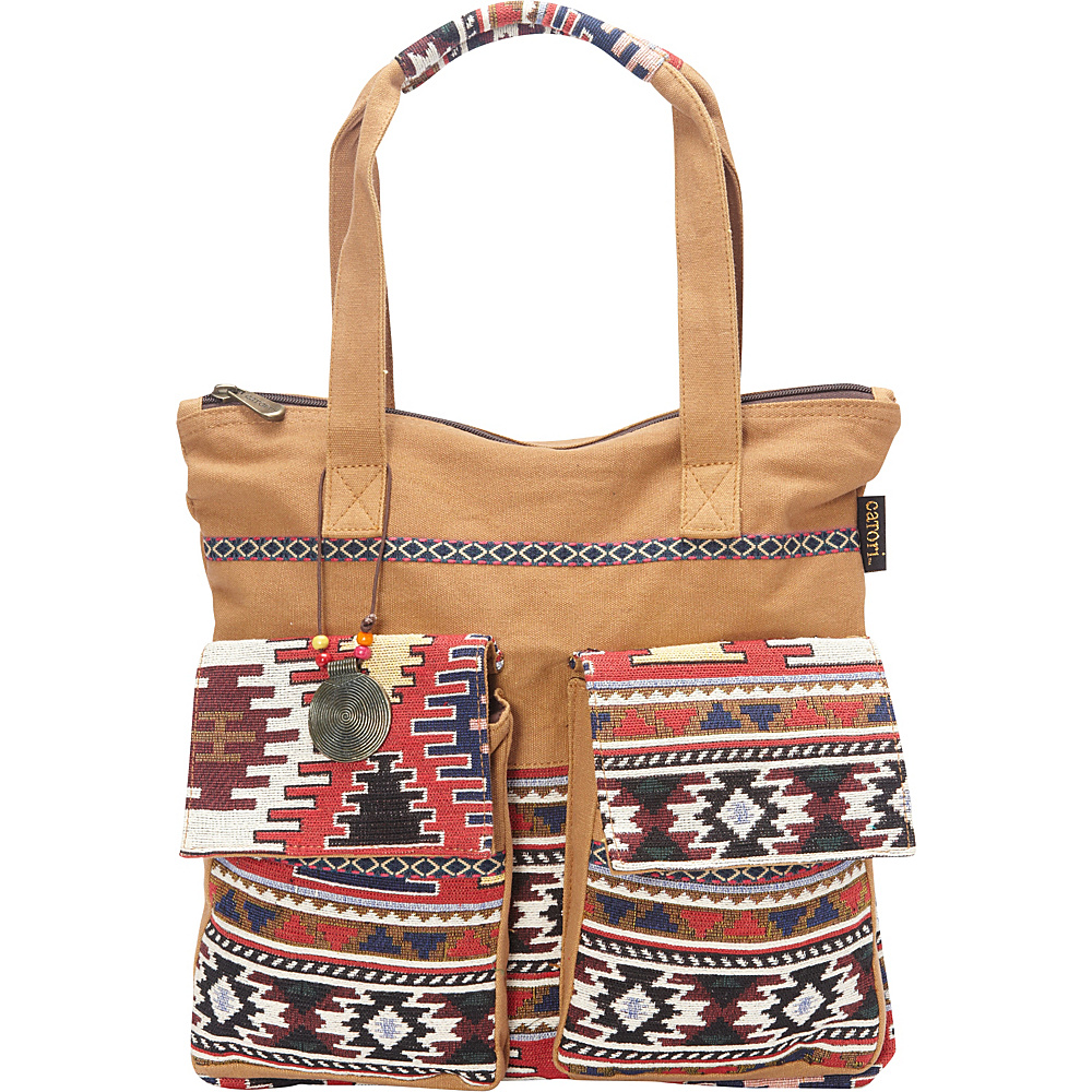 Sun N Sand Hazel Shoulder Tote Tan Multi Sun N Sand Fabric Handbags