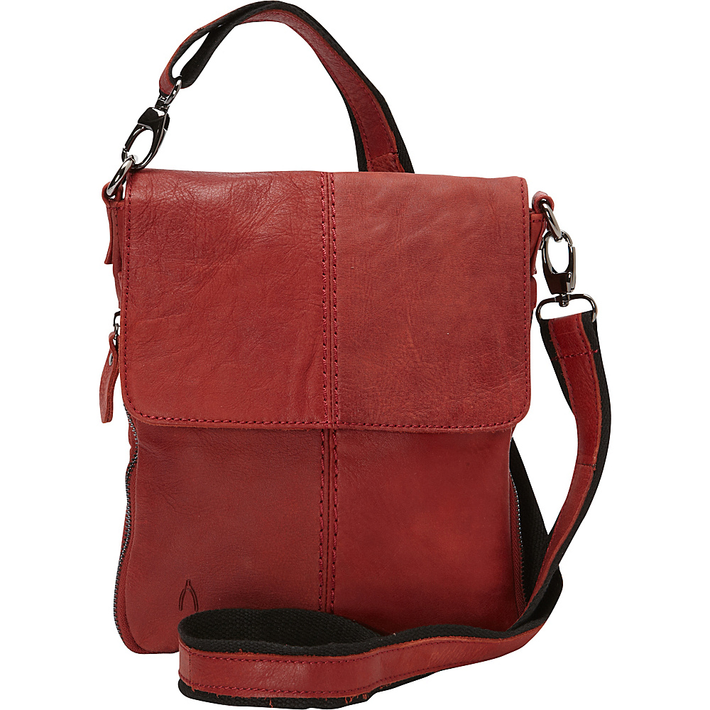 Journey Collection by Annette Ferber Pompei Expandable Cross Body Bag Leather Burgundy Journey Collection by Annette Ferber Leather Handbags