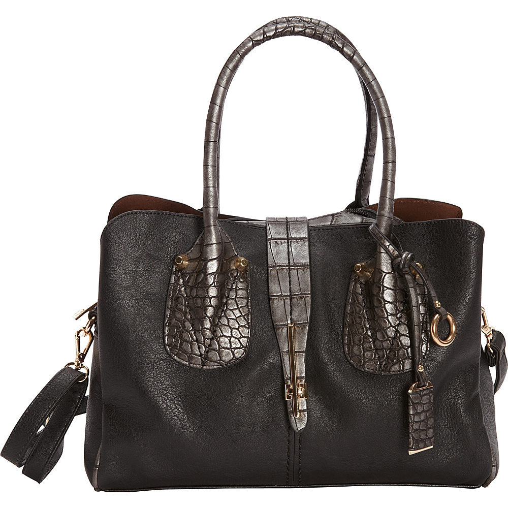SW Global Abbie Satchel Bag Black SW Global Manmade Handbags