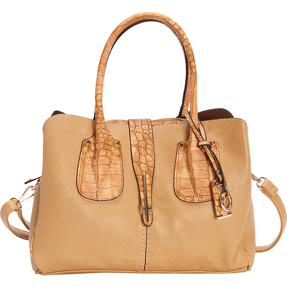 SW Global Abbie Satchel Bag Brown SW Global Manmade Handbags