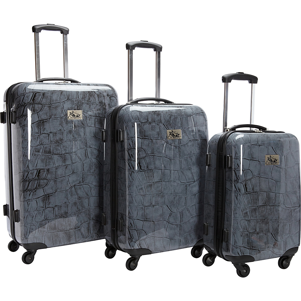 Chariot Luggage 3Pc Spinner Set Crocodile Chariot Luggage Sets
