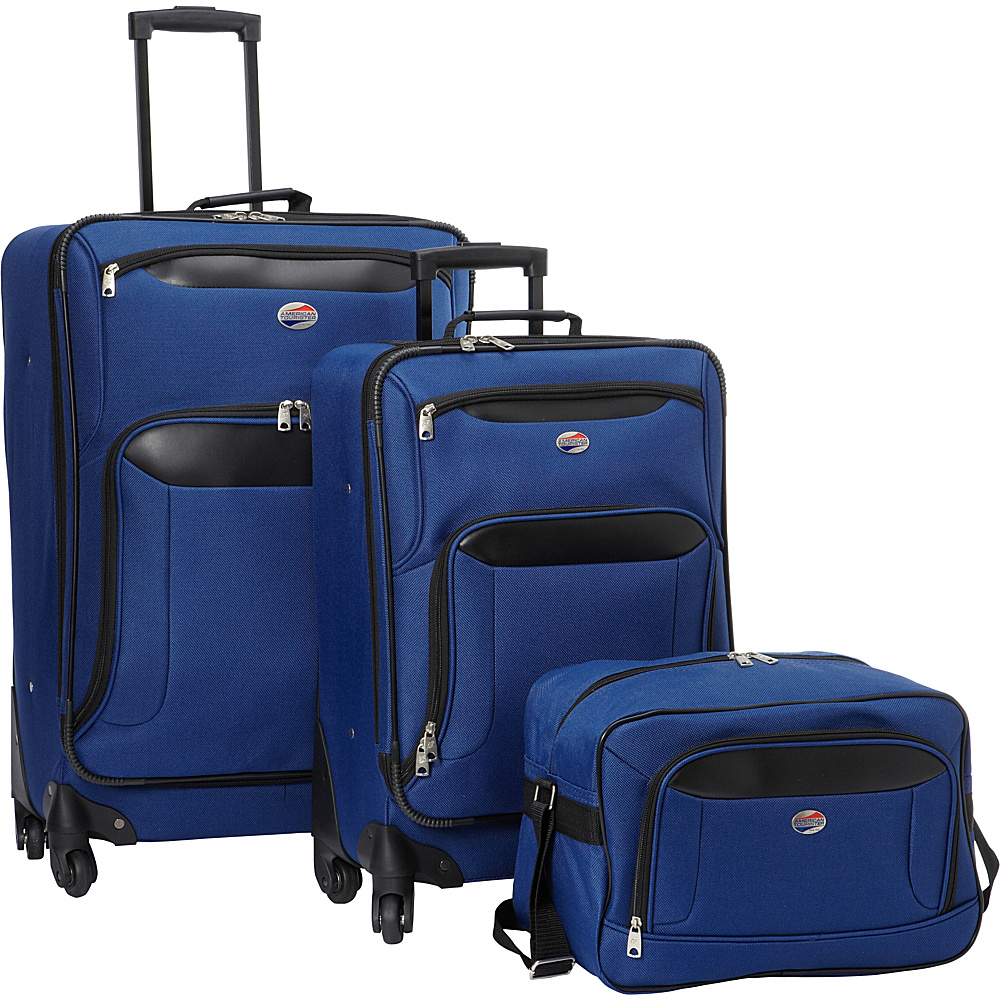 American Tourister Brookfield 3pc Set Navy Black American Tourister Luggage Sets
