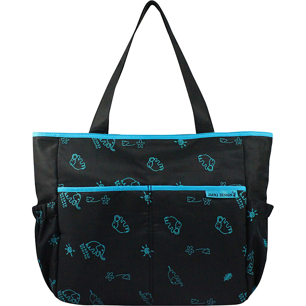 Jacki Design Printed Diaper Bag Black Blue Jacki Design Diaper Bags Accessories