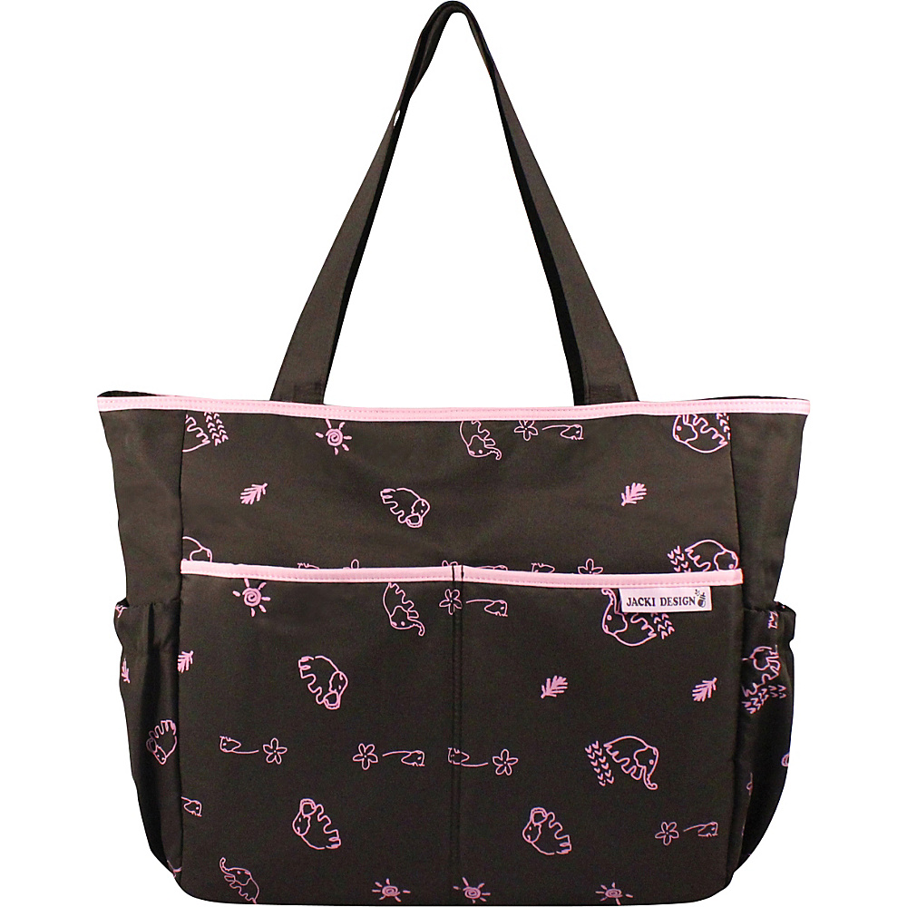 Jacki Design Printed Diaper Bag Brown Pink Jacki Design Diaper Bags Accessories