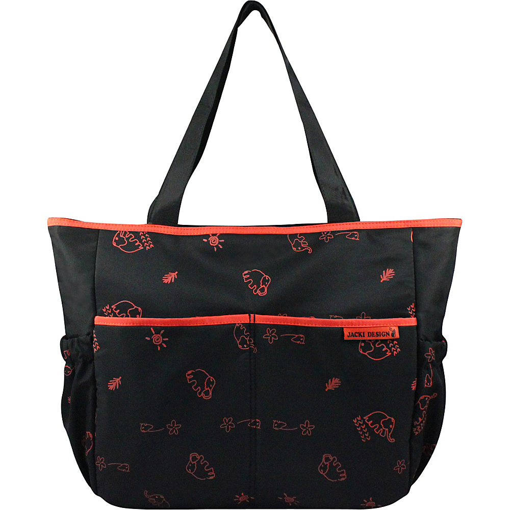 Jacki Design Printed Diaper Bag Black Orange Jacki Design Diaper Bags Accessories