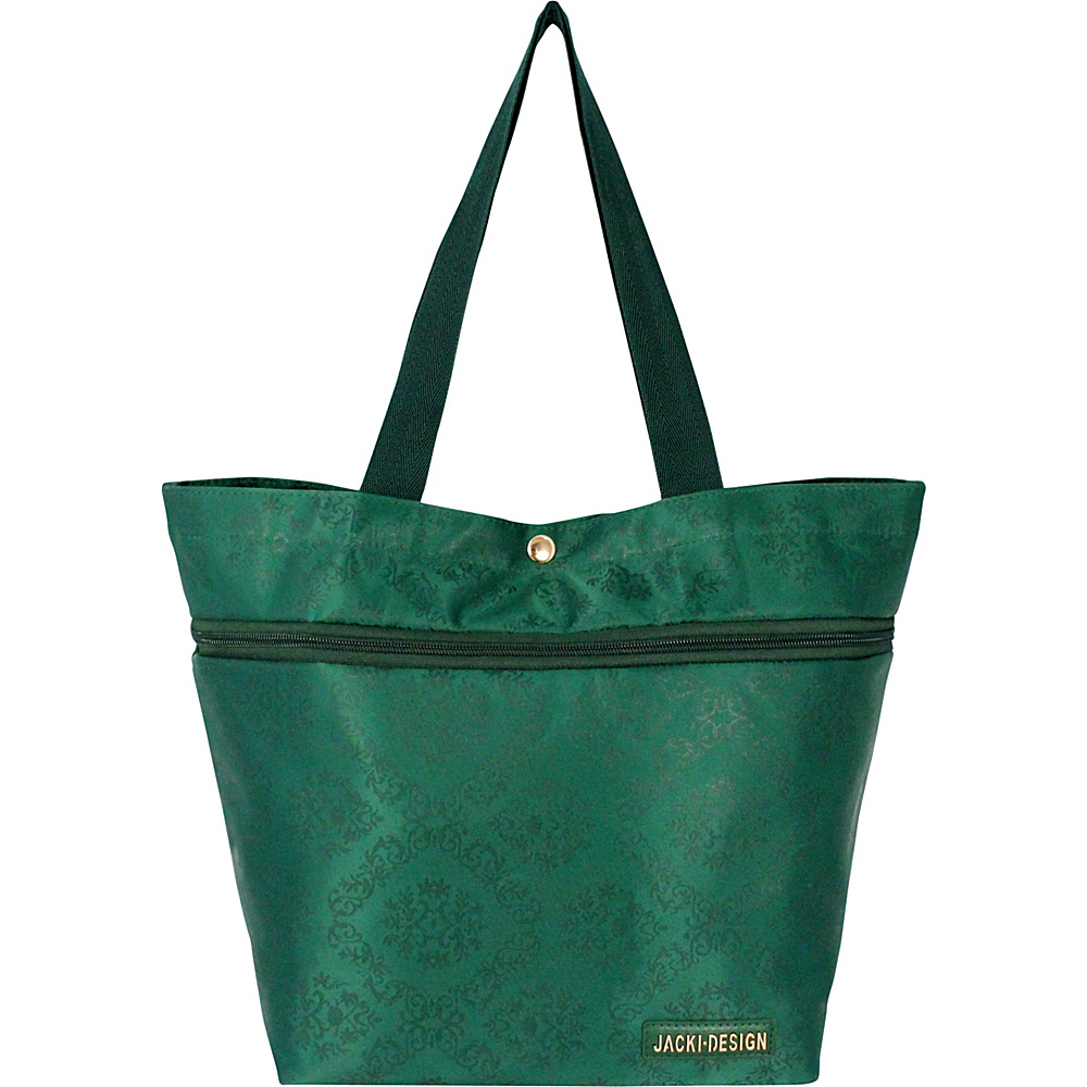 Jacki Design New Essential Expandable Rolling Shopping Grocery Bag Emerald Jacki Design Luggage Totes and Satchels