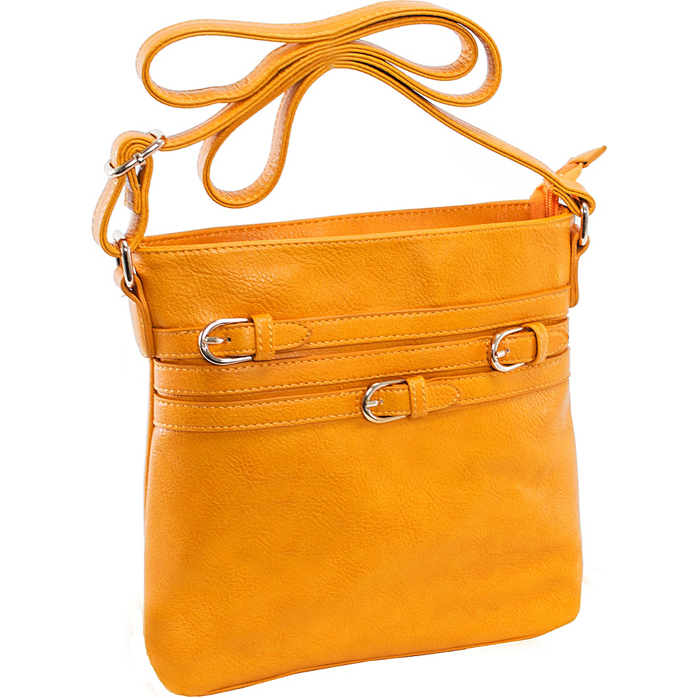 Parinda Clarice II Crossbody Mustard Tan Parinda Manmade Handbags
