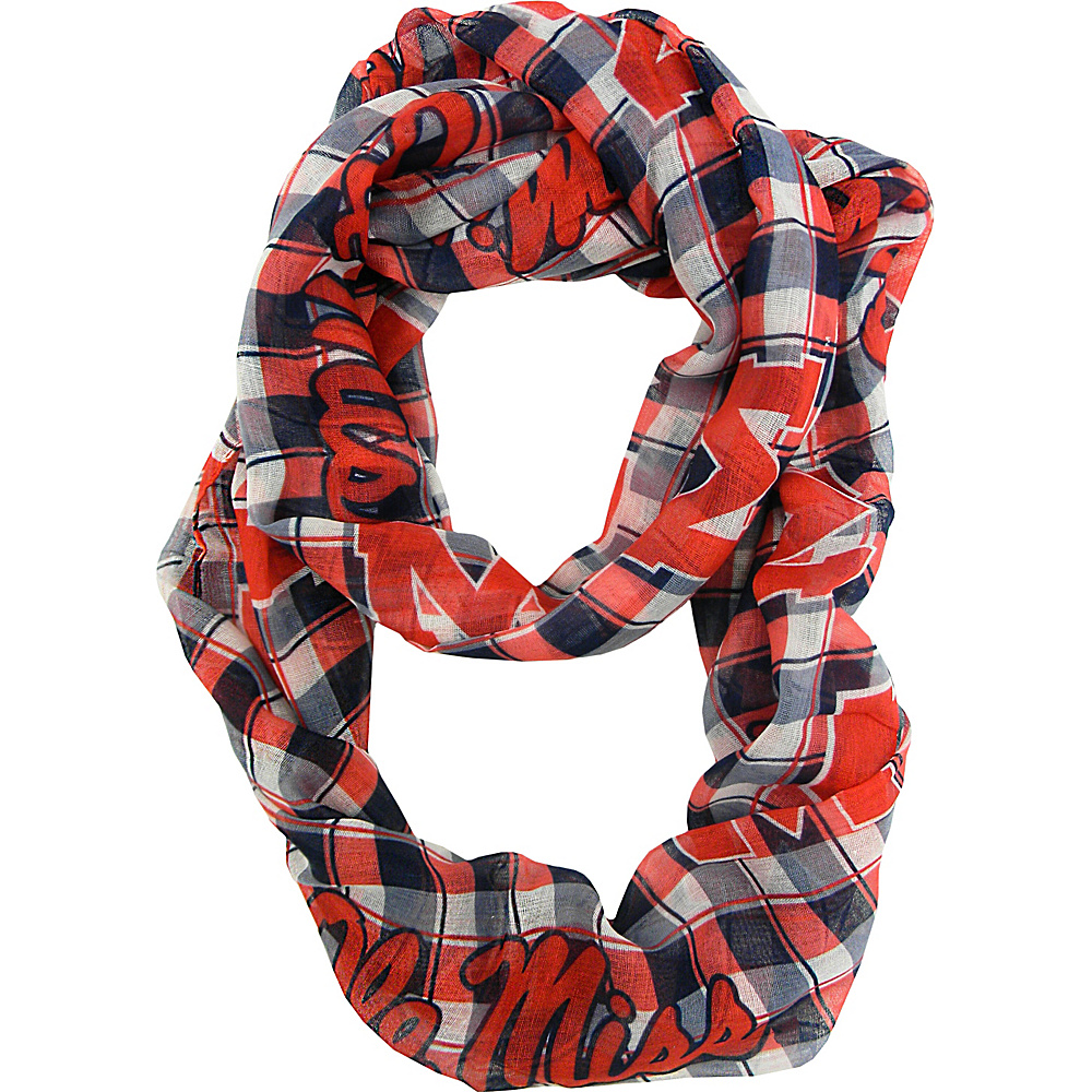 Littlearth Sheer Infinity Scarf Plaid SEC Teams Mississippi U of Littlearth Hats Gloves Scarves