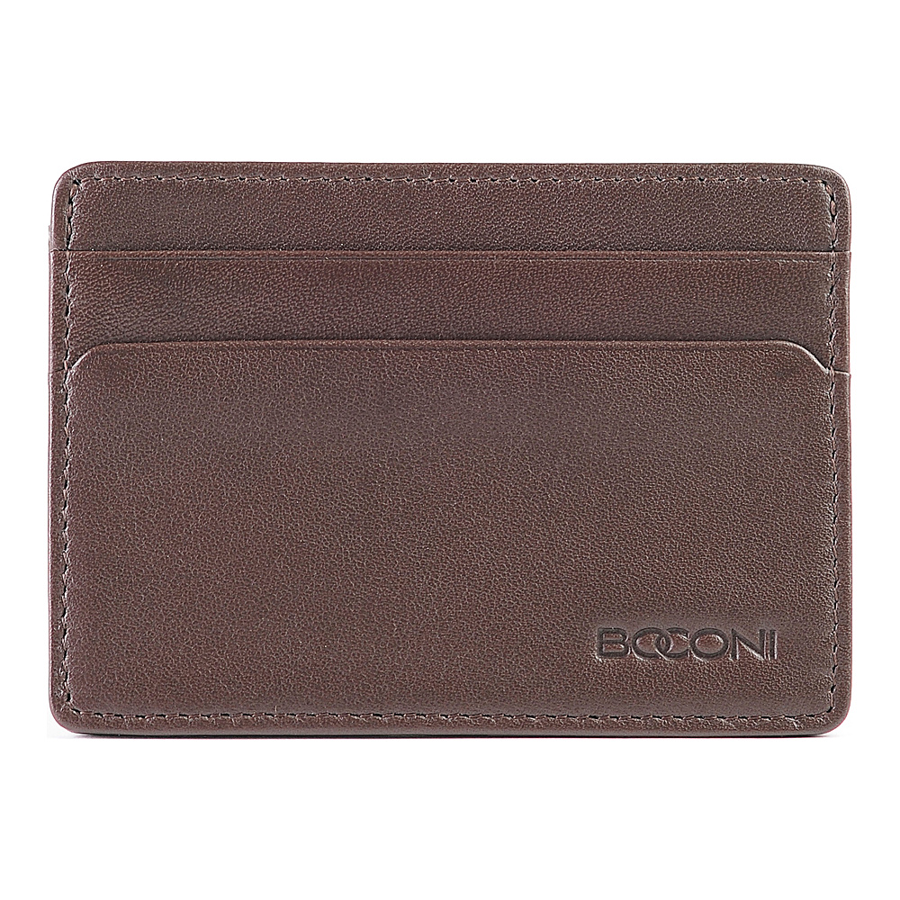 Boconi Collins Calf RFID Weekender ID Card Case Espresso w cool blue Boconi Men s Wallets