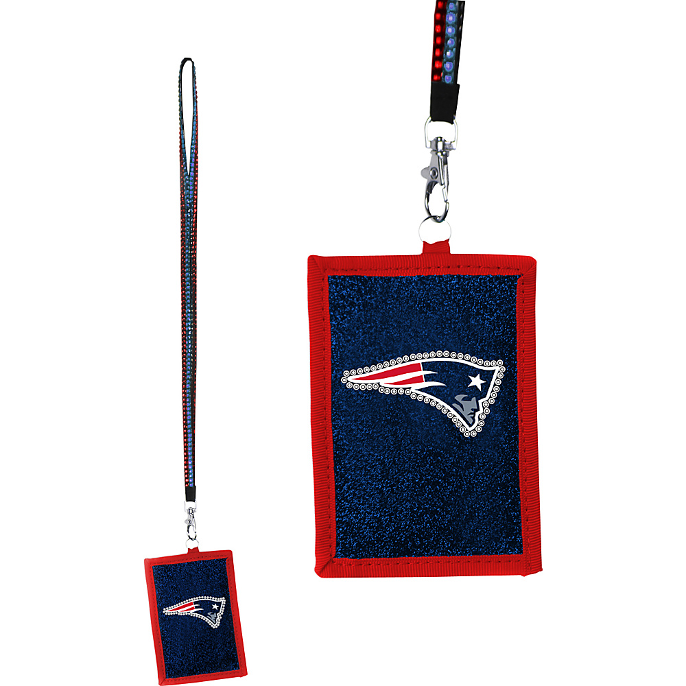 Luggage Spotters NFL New England Patriots Lanyard Wallet Blue Luggage Spotters Travel Wallets