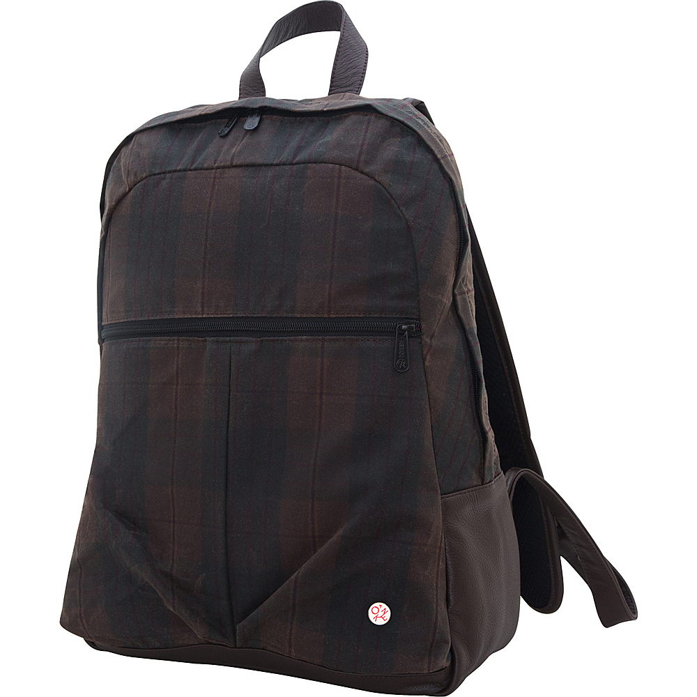 TOKEN Waxed Woodhaven Backpack Dark Brown Plaid TOKEN Business Laptop Backpacks