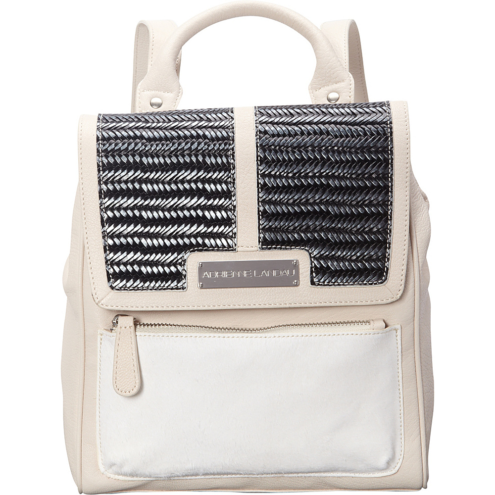 Adrienne Landau Ibiza Midtown Backpack Satchel White Adrienne Landau Leather Handbags