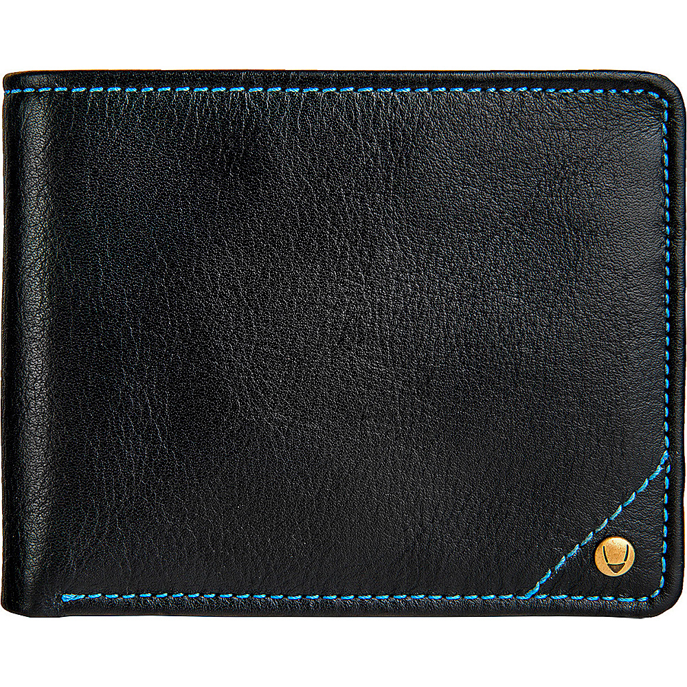 Hidesign Angle Stitch Leather Multi Compartment Leather Wallet Black Hidesign Men s Wallets
