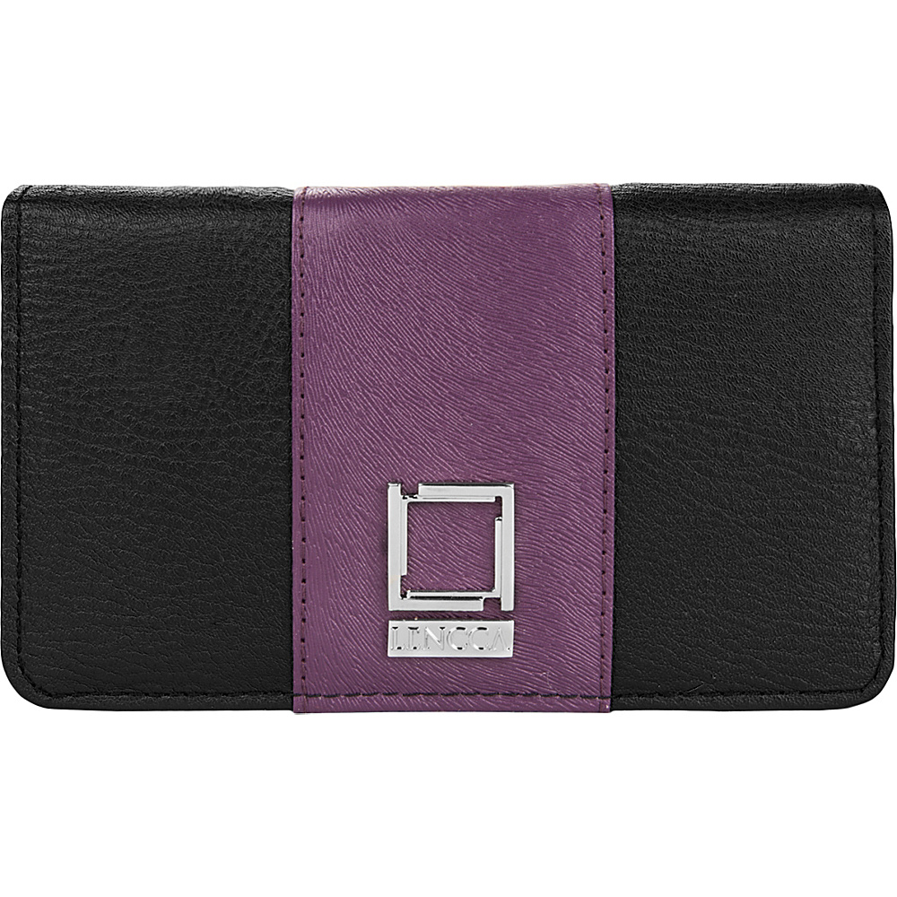 Lencca Kyma Crossbody Shoulder Clutch Black Purple Lencca Manmade Handbags