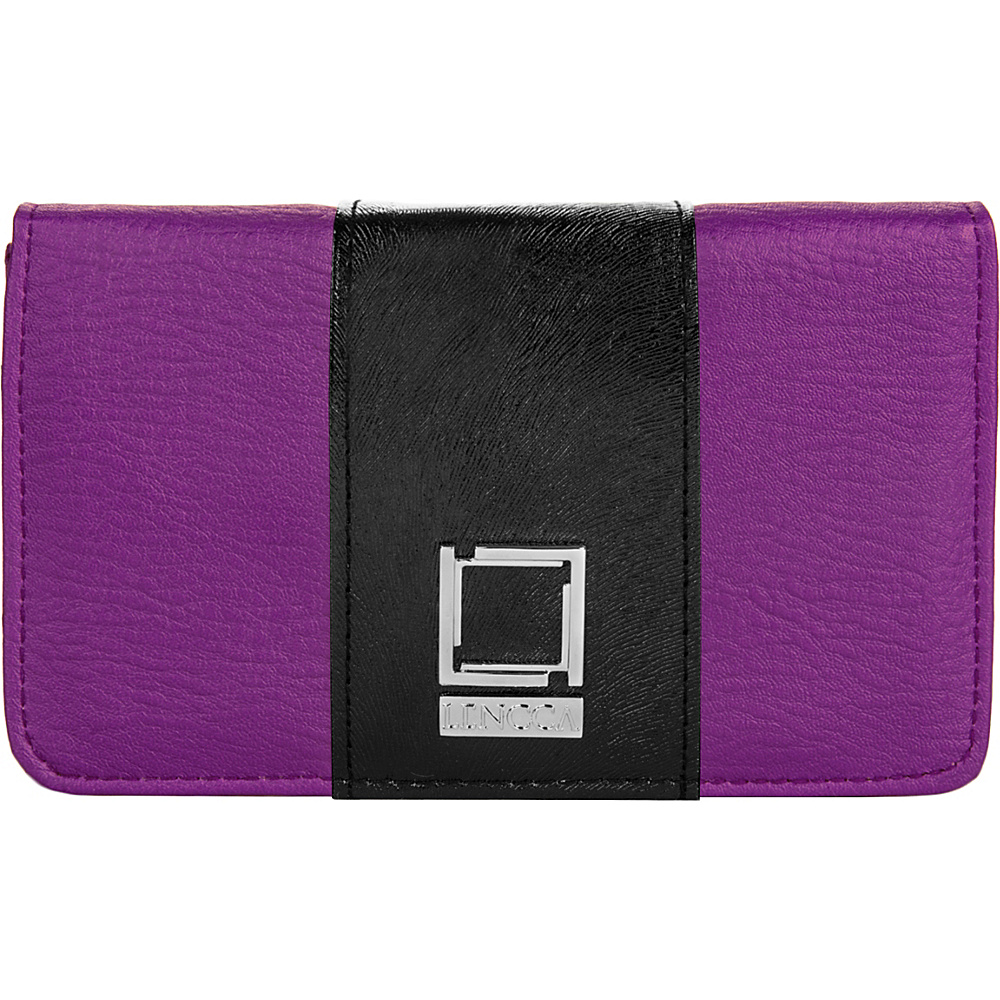 Lencca Kyma Crossbody Shoulder Clutch Purple Black Lencca Manmade Handbags