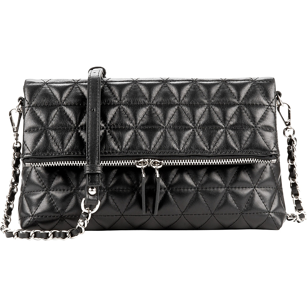 Lancaster Paris Parisienne Matelasse' Foldover Clutch Black - Lancaster Paris Leather Handbags