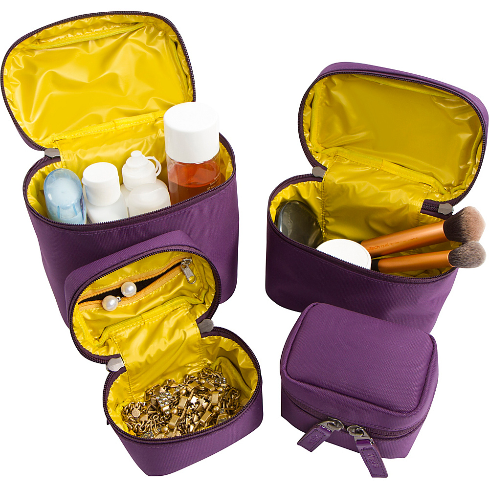 Heys America Train Case w Mini Packing Cubes Purple Heys America Toiletry Kits