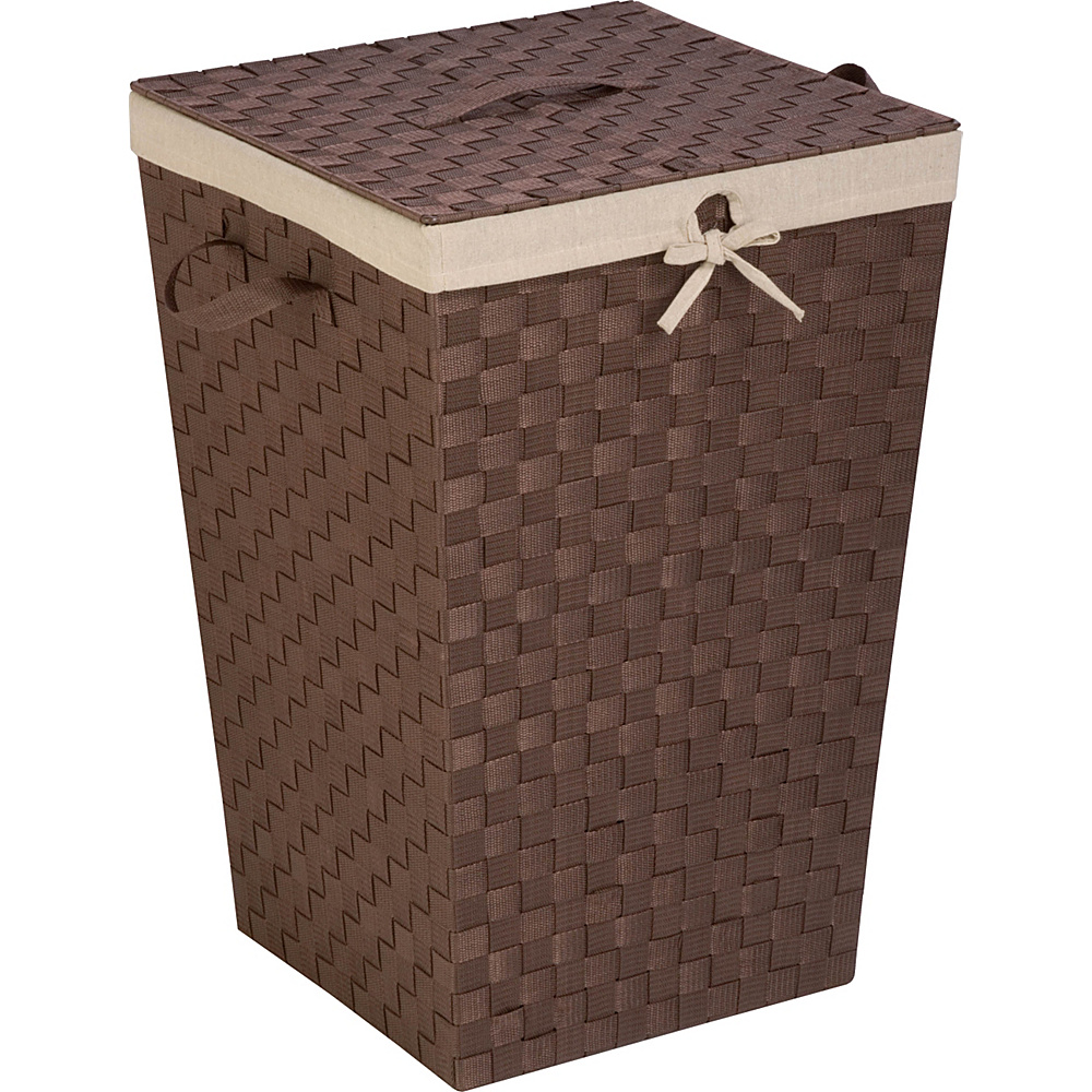 Honey Can Do Woven Strap Hamper With Liner And Lid brown Honey Can Do Luggage Accessories