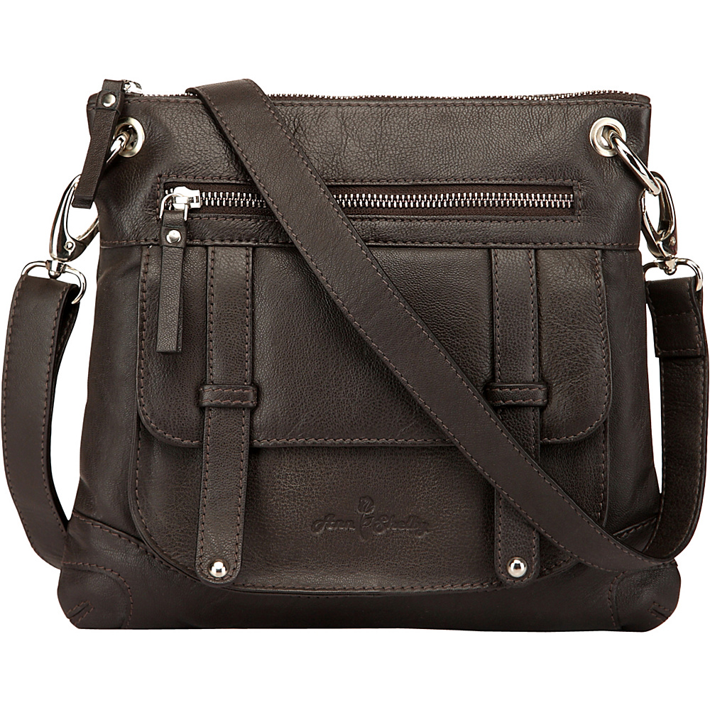 Ann Shelby Felice Leather Crossbody Bag Dark Brown Ann Shelby Leather Handbags
