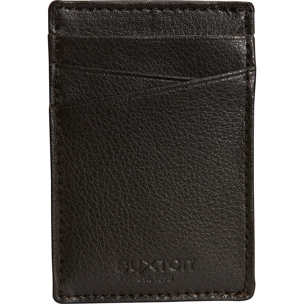 Buxton Addison RFID Front Pocket Money Clip Brown Buxton Mens Wallets