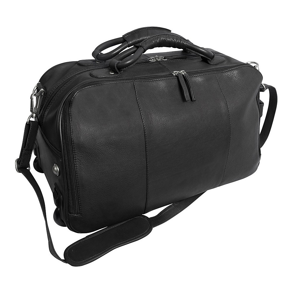 Canyon Outback Leather Wildcat Canyon 20 inch Rolling Leather Duffel Bag Black Canyon Outback Rolling Duffels