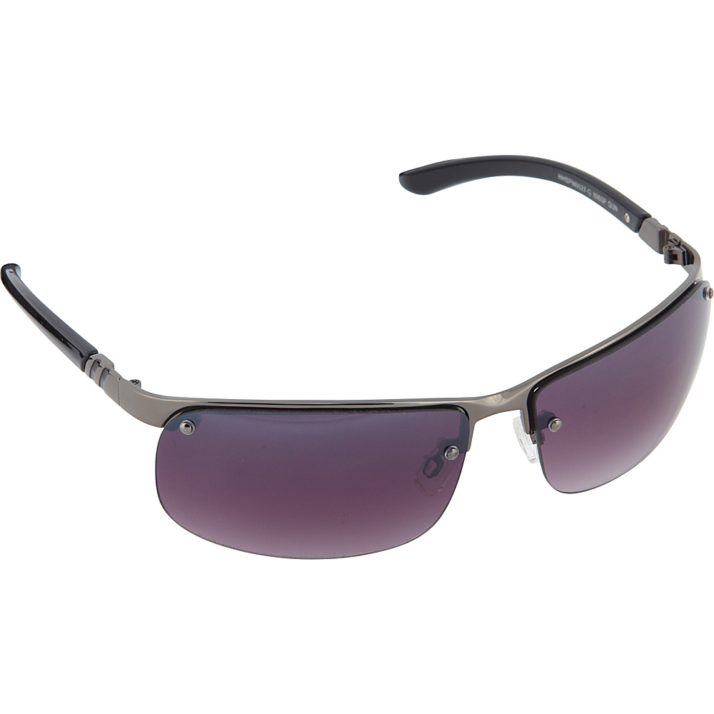 SouthPole Eyewear Semi Rimless Rectangle Sunglasses Gun SouthPole Eyewear Sunglasses