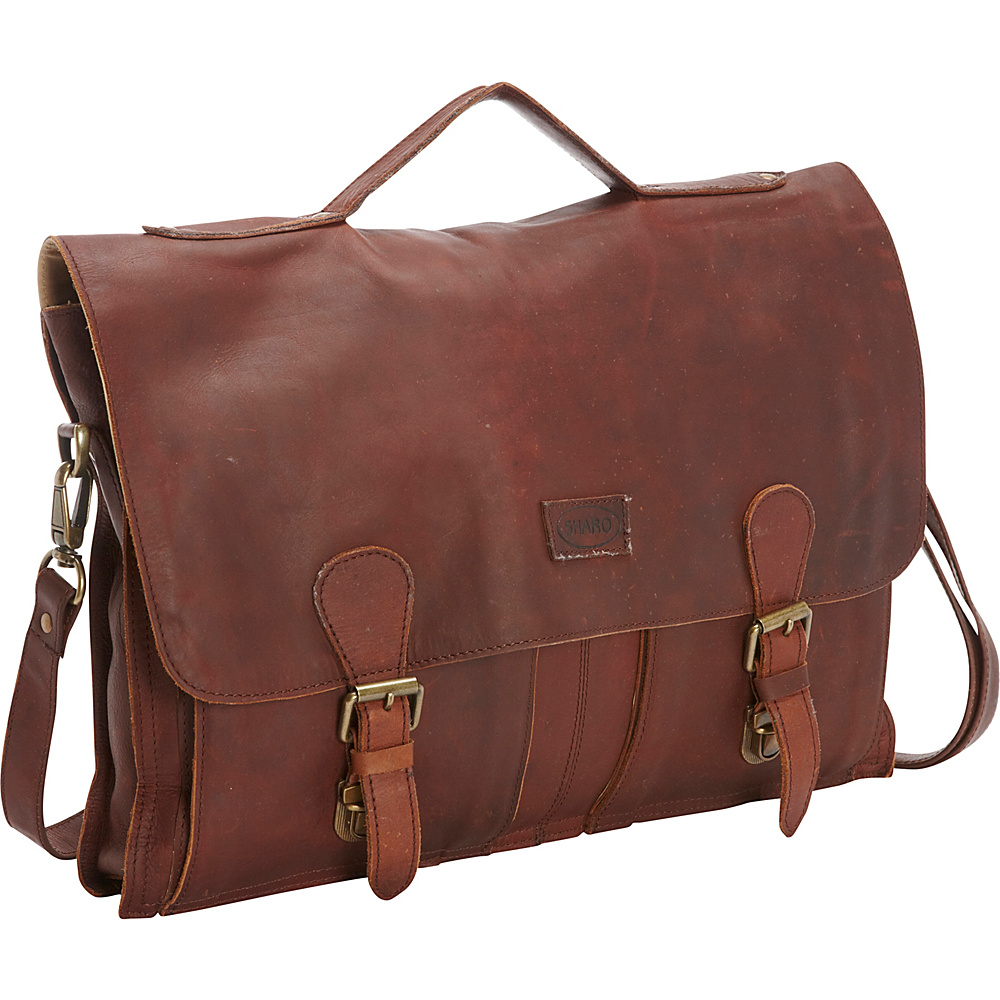 Sharo Leather Bags Soft Leather Laptop Messenger Bag and Brief XL Brown Sharo Leather Bags Non Wheeled Business Cases