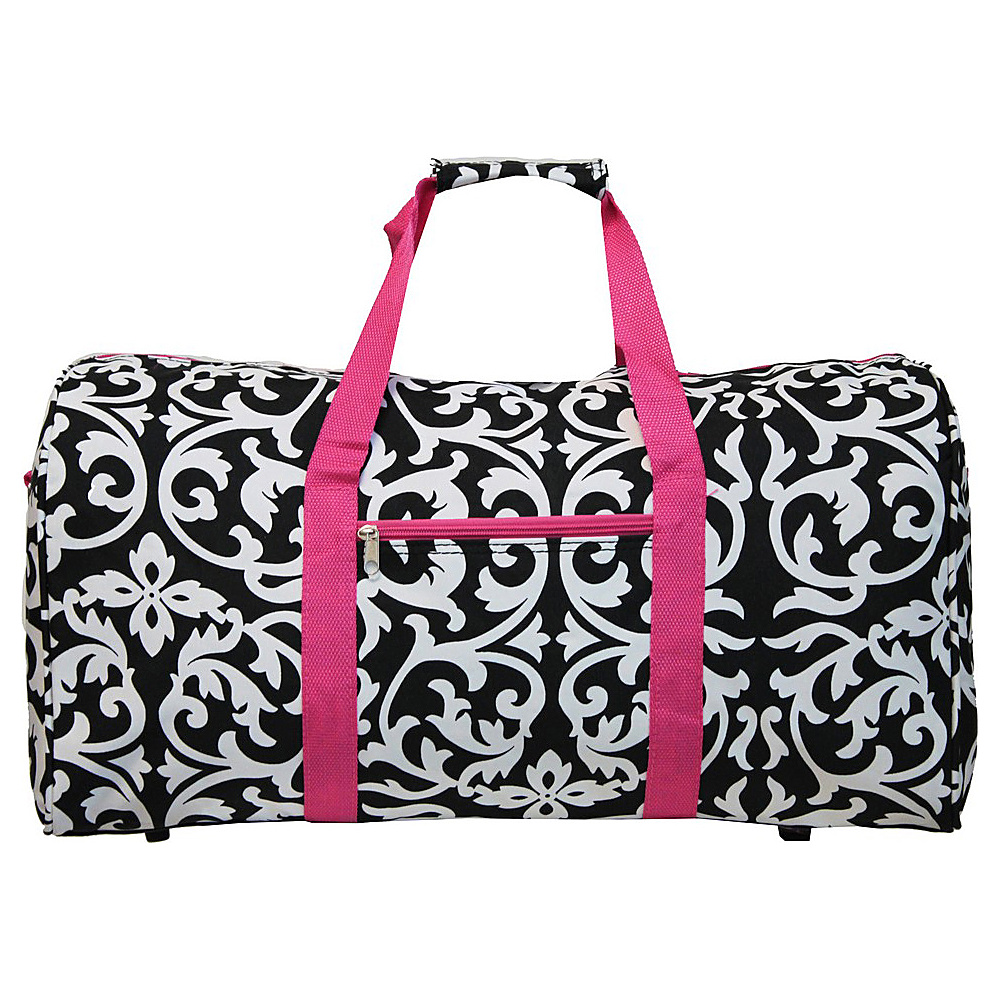 World Traveler Damask 22 Lightweight Duffle Bag Pink Trim Damask World Traveler Rolling Duffels