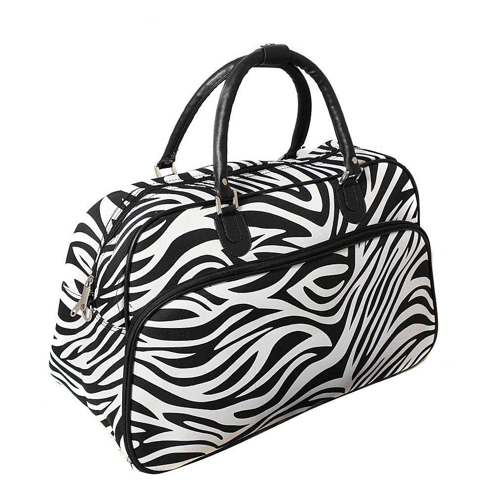 World Traveler Zebra 21 Carry On Duffel Bag Black Trim Zebra World Traveler Rolling Duffels