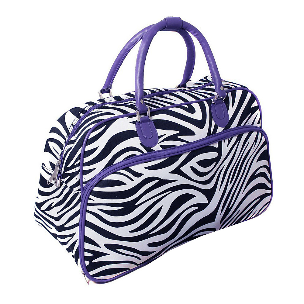World Traveler Zebra 21 Carry On Duffel Bag Dark Purple Trim Zebra World Traveler Rolling Duffels