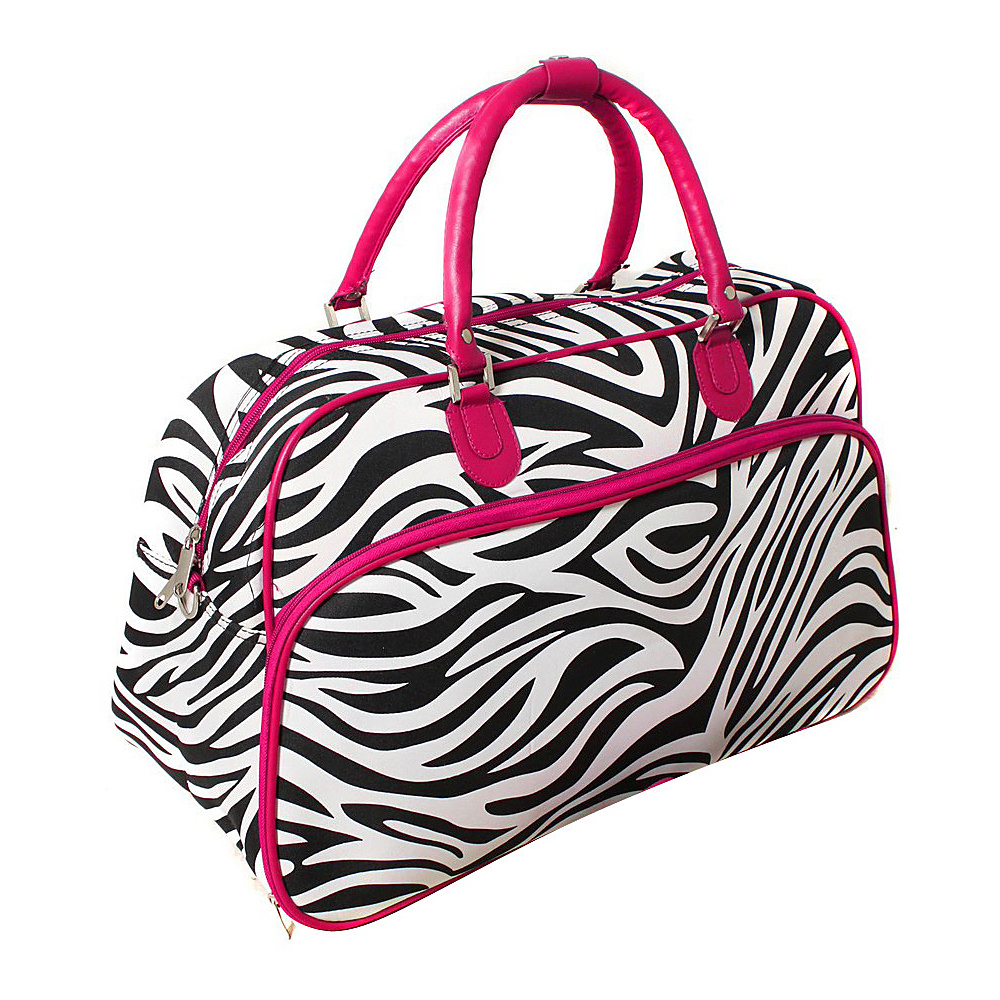 World Traveler Zebra 21 Carry On Duffel Bag Pink Trim Zebra World Traveler Rolling Duffels