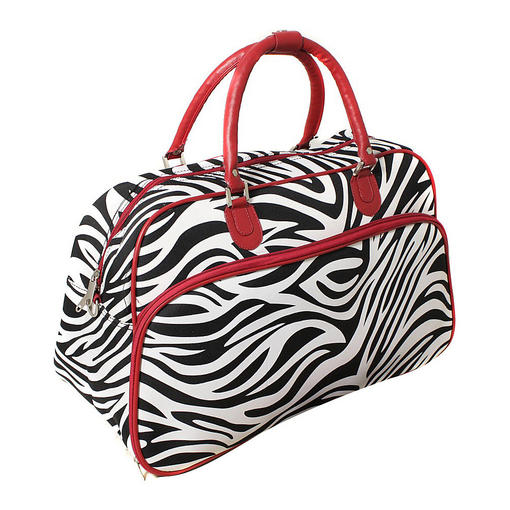 World Traveler Zebra 21 Carry On Duffel Bag Red Trim Zebra World Traveler Rolling Duffels