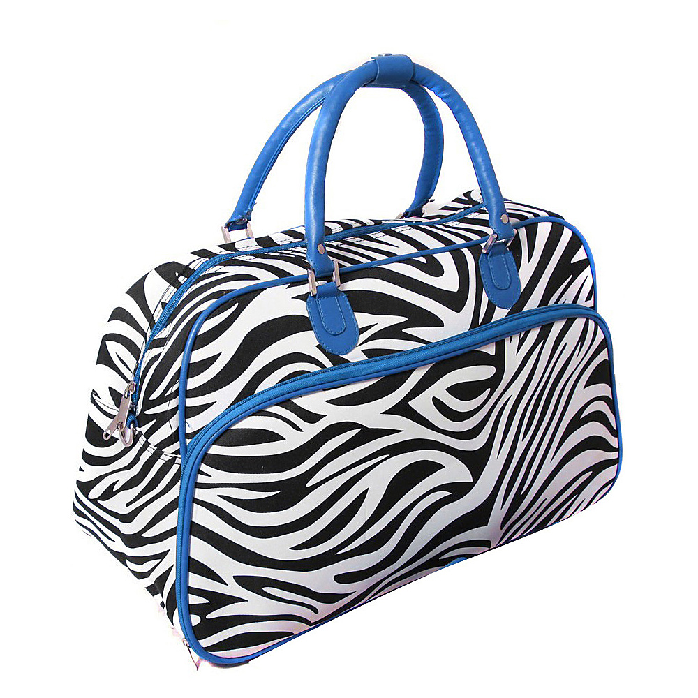 World Traveler Zebra 21 Carry On Duffel Bag Blue Trim Zebra World Traveler Rolling Duffels