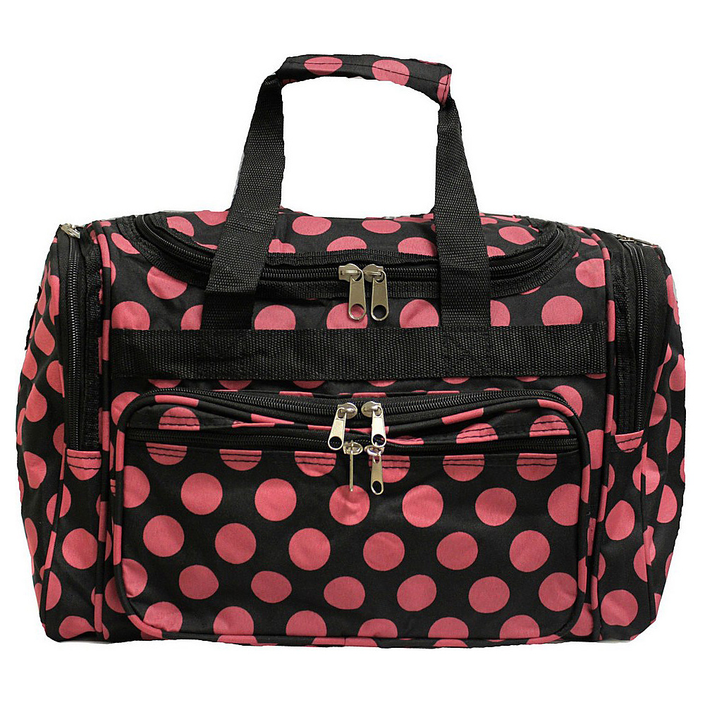 World Traveler Dots ll 19 Shoulder Duffle Bag Black Pink Dot II World Traveler Travel Duffels