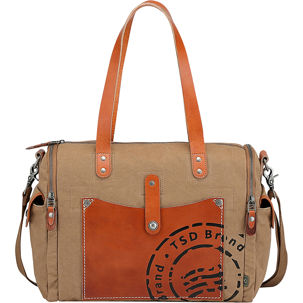 TSD Super Horse Satchel Brown TSD Fabric Handbags