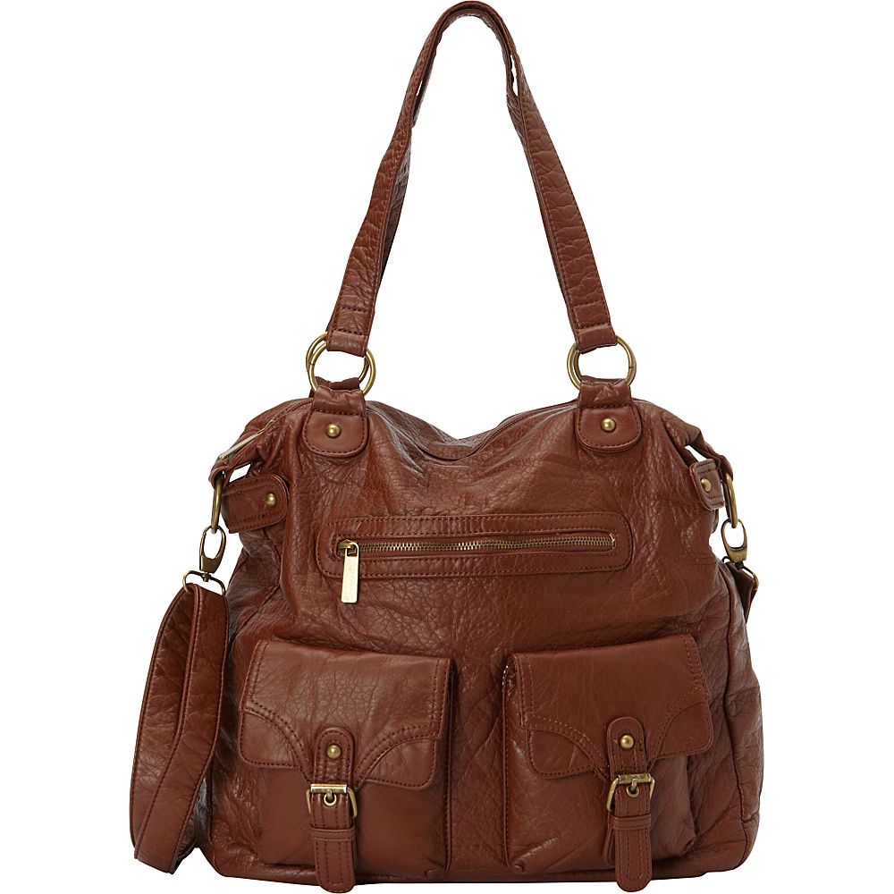 Ampere Creations The Jaime Tote Crossbody Brown Ampere Creations Manmade Handbags