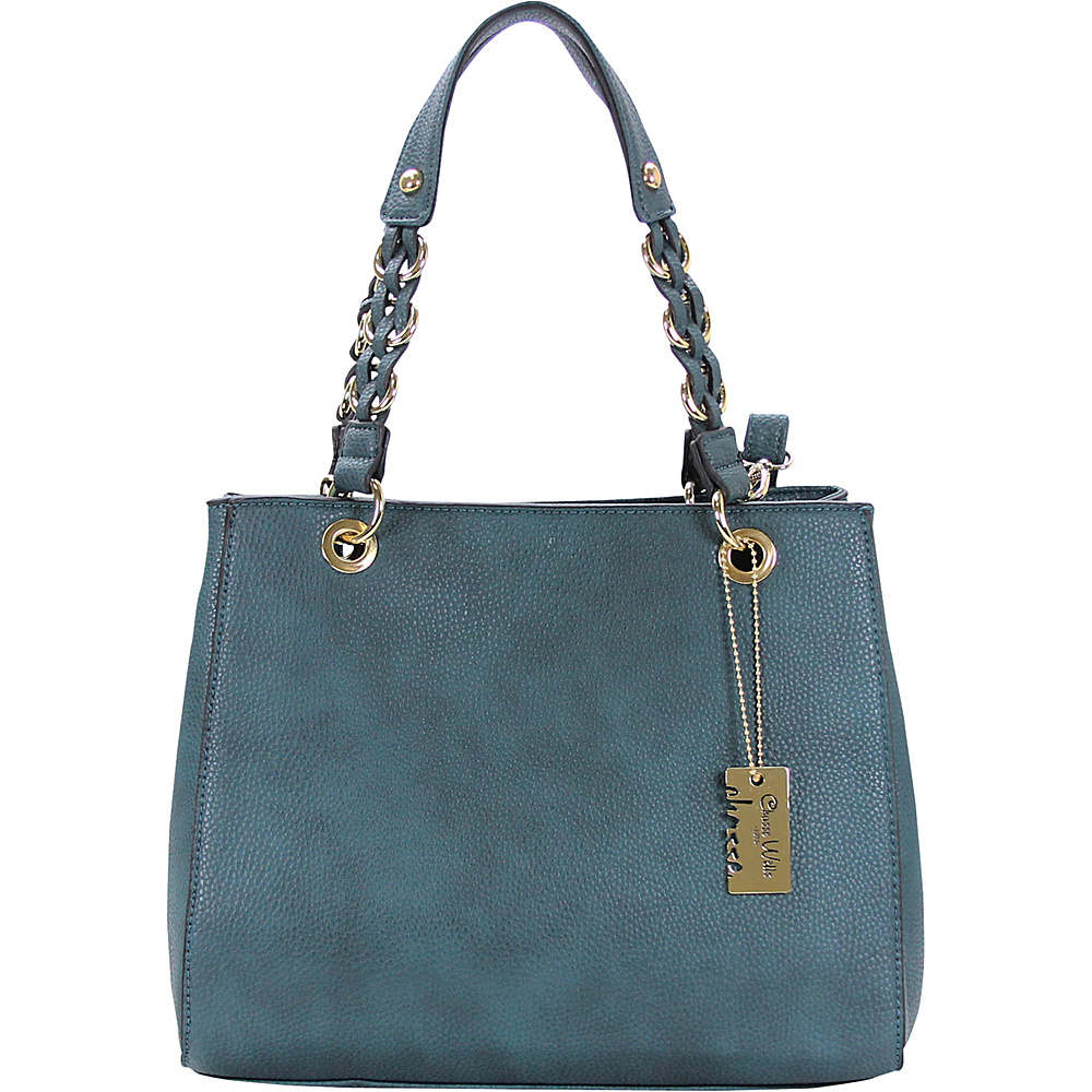 Chasse Wells Vrai Shoulder Tote BLUE Chasse Wells Manmade Handbags