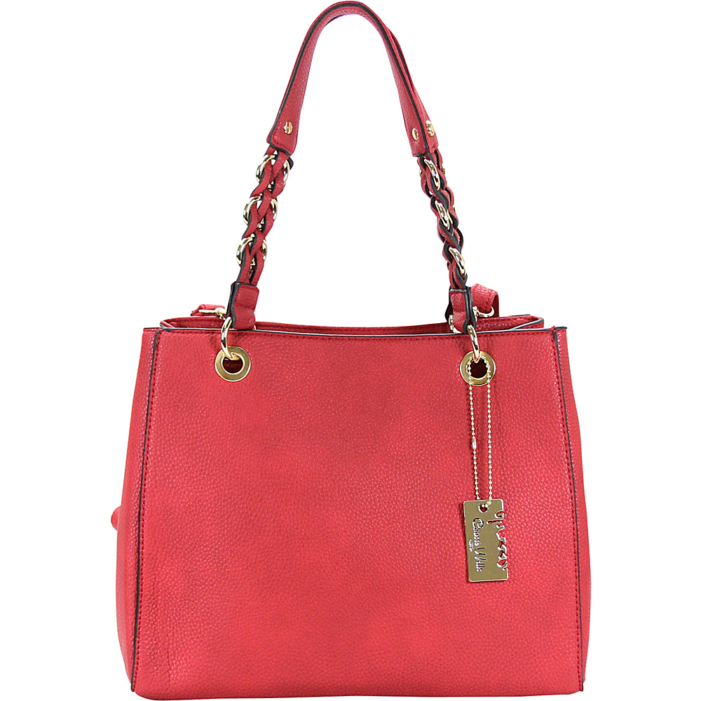 Chasse Wells Vrai Shoulder Tote Red Chasse Wells Manmade Handbags