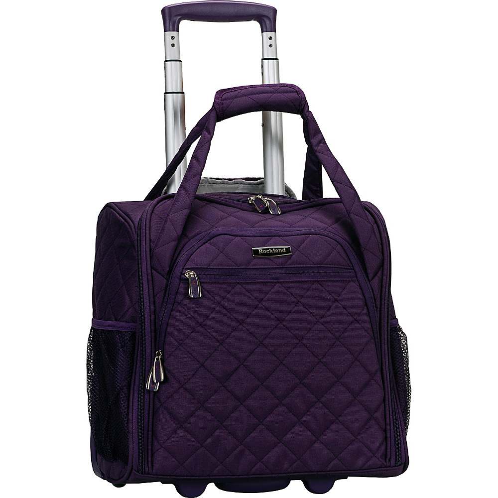 Rockland Luggage Wheeled Underseat Carry On Purple Rockland Luggage Softside Carry On